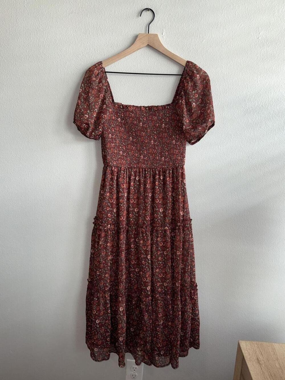 Audrey Paris by Francesca’s Floral Smocked Dress Women’s Size Small